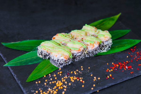Запеченный с креветками васаби